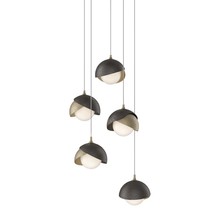 Hubbardton Forge 131125-SKT-LONG-84-14-GG0711 - Brooklyn 5-Light Double Shade Pendant