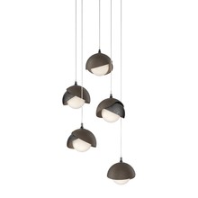 Hubbardton Forge 131125-SKT-LONG-89-05-GG0711 - Brooklyn 5-Light Double Shade Pendant