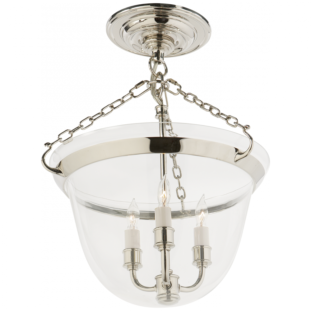 Country Semi-Flush Bell Jar Lantern