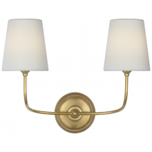 Visual Comfort & Co. Signature Collection RL TOB 2088HAB-L-CL - Vendome 16" Cordless Double Sconce
