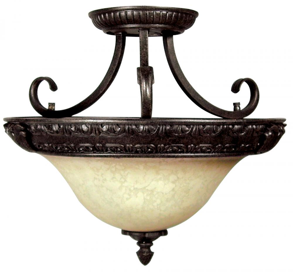 Black Bowl Semi-Flush Mount