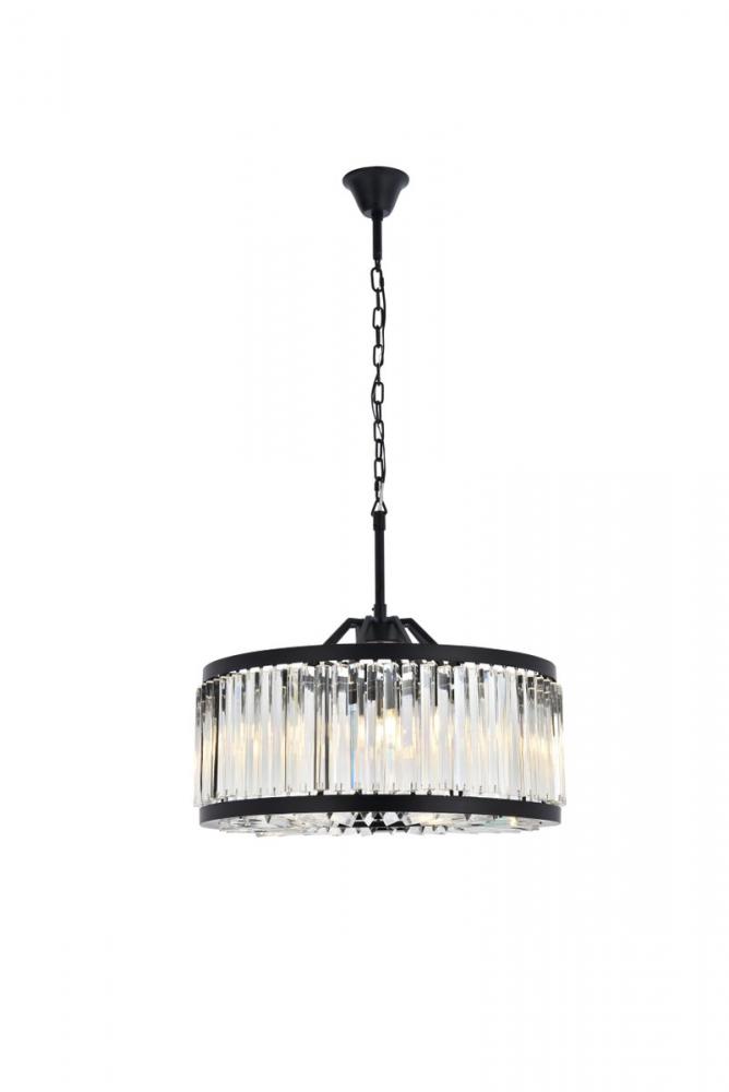 Chelsea 8 Light Matte Black Chandelier Clear Royal Cut Crystal