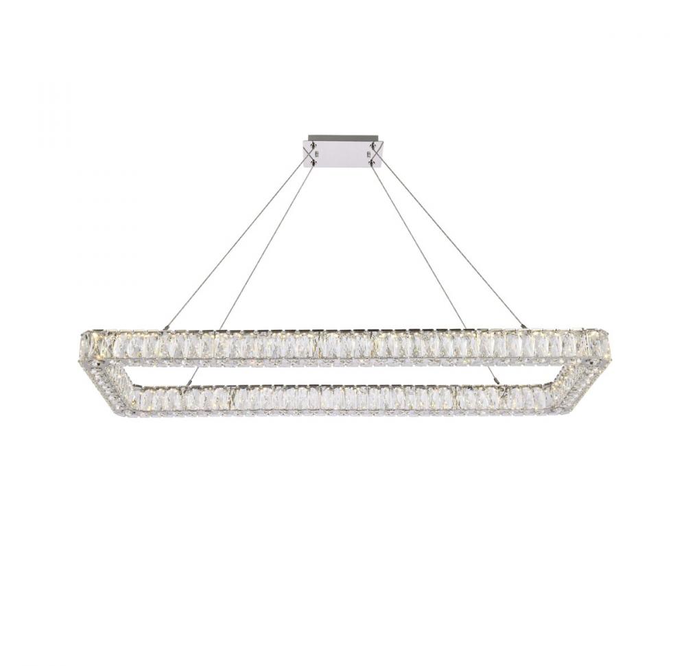 Monroe 50 Inch LED Single Rectangle Pendant in Chrome