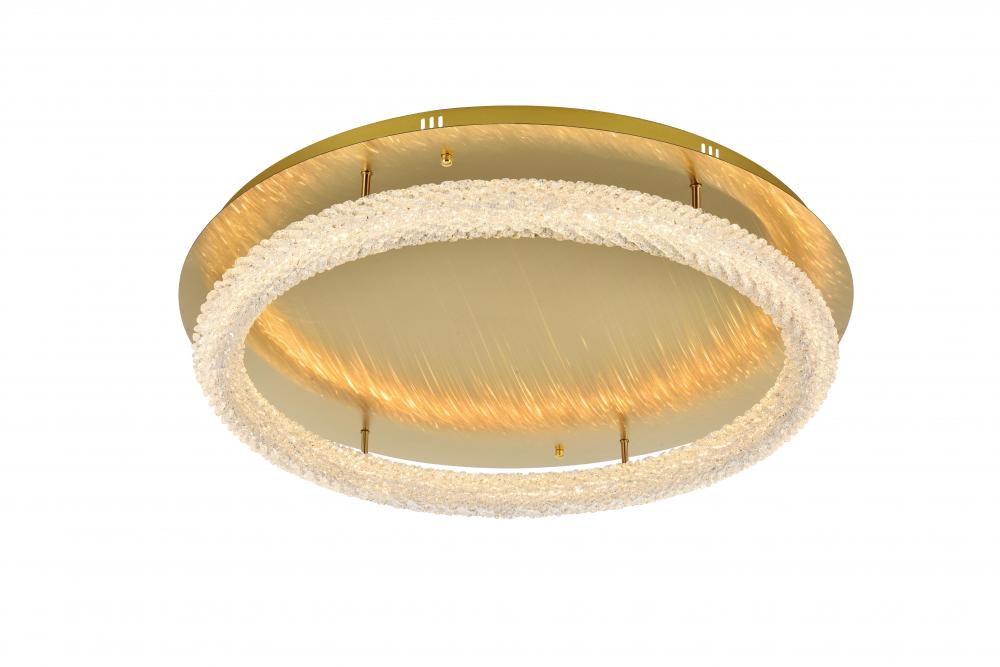 Bowen 33.5 inch LED Flush Mount in Satin Gold