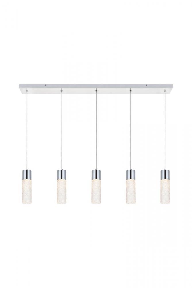 Constellation 5 Light Chrome LED Pendant