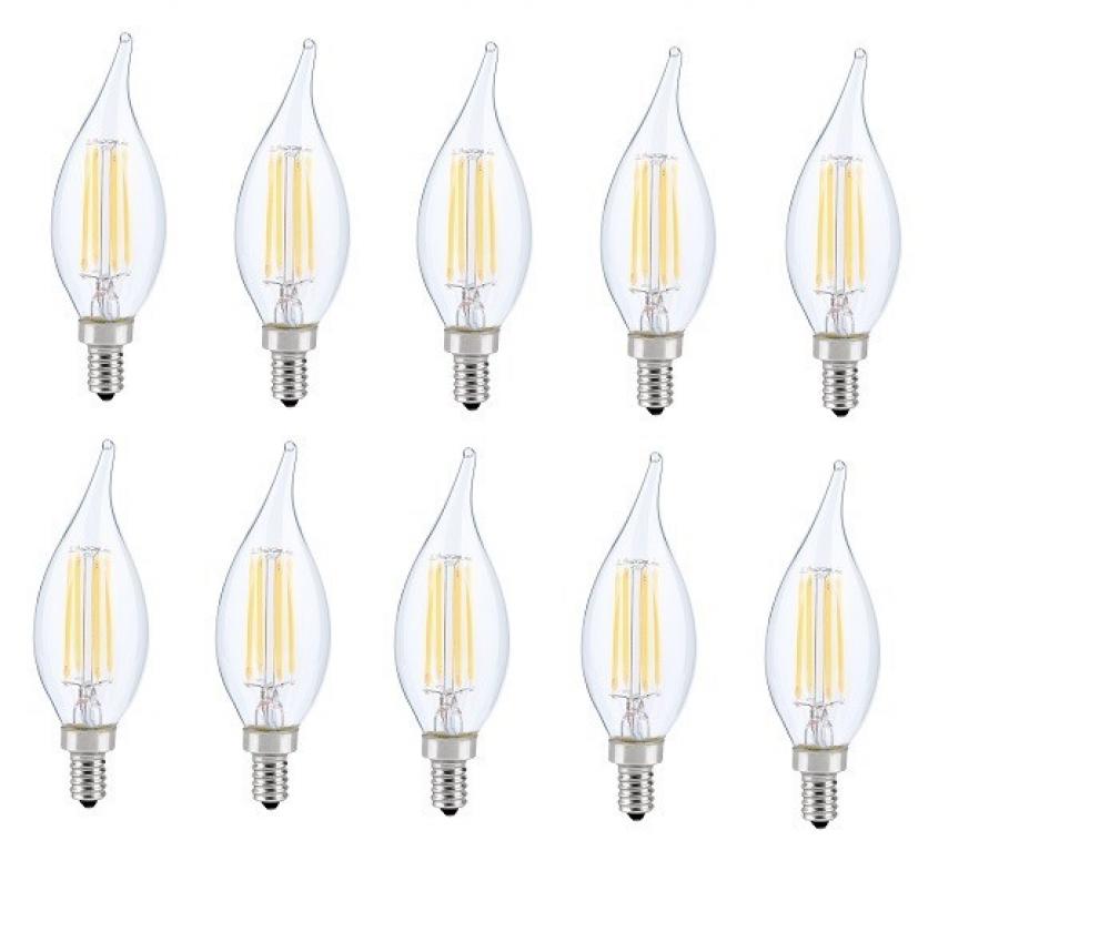 LED E12 Candelabra, Flame Tip, 2700k, 300 Degree, Cri80, Es, Ul, 6w, 40w Equivalent, 15000hrs, Lm480