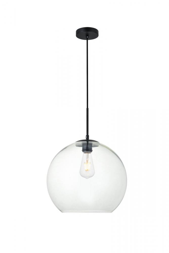 Baxter 1 Light Black Pendant With Clear Glass