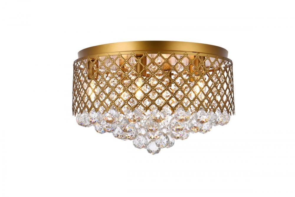 Tully 6 Lights Brass Flush Mount