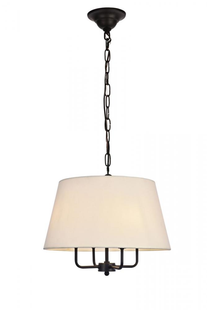 Maple Collection Pendant D17 H13.75 Lt:4 Black Finish