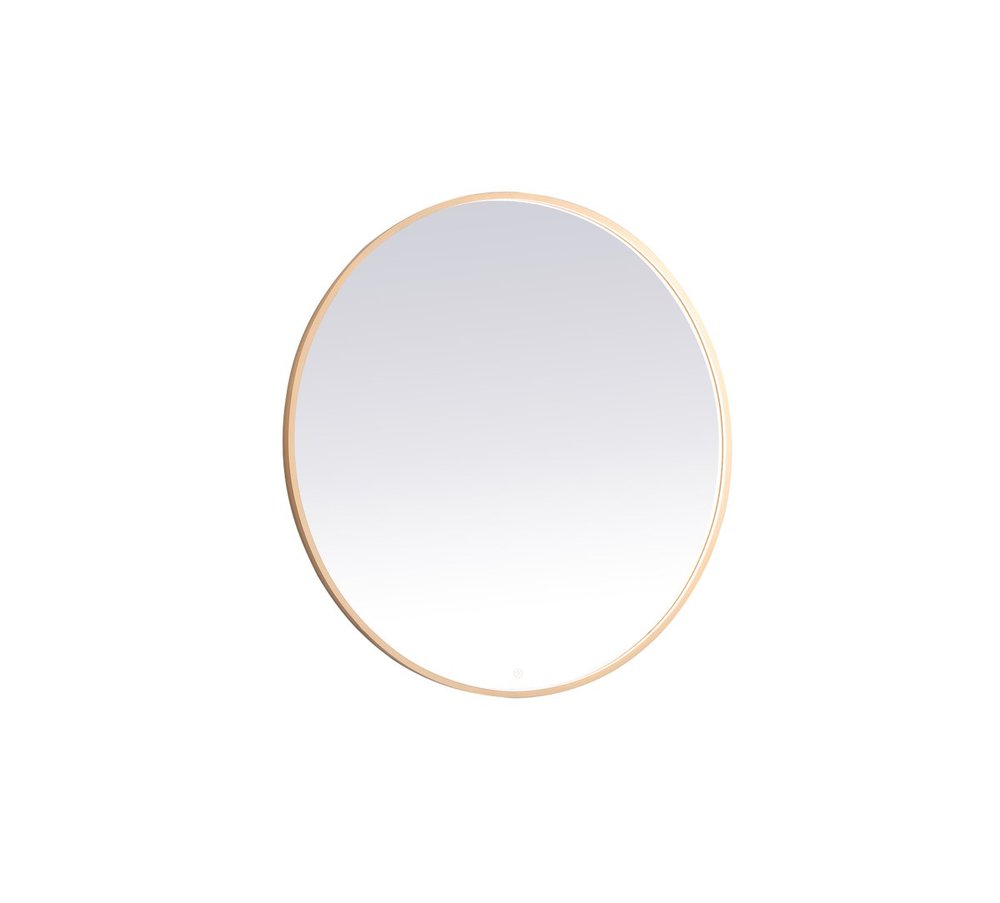 Pier 30x40 inch LED mirror with adjustable color temperature 3000K/4200K/6400K in brass