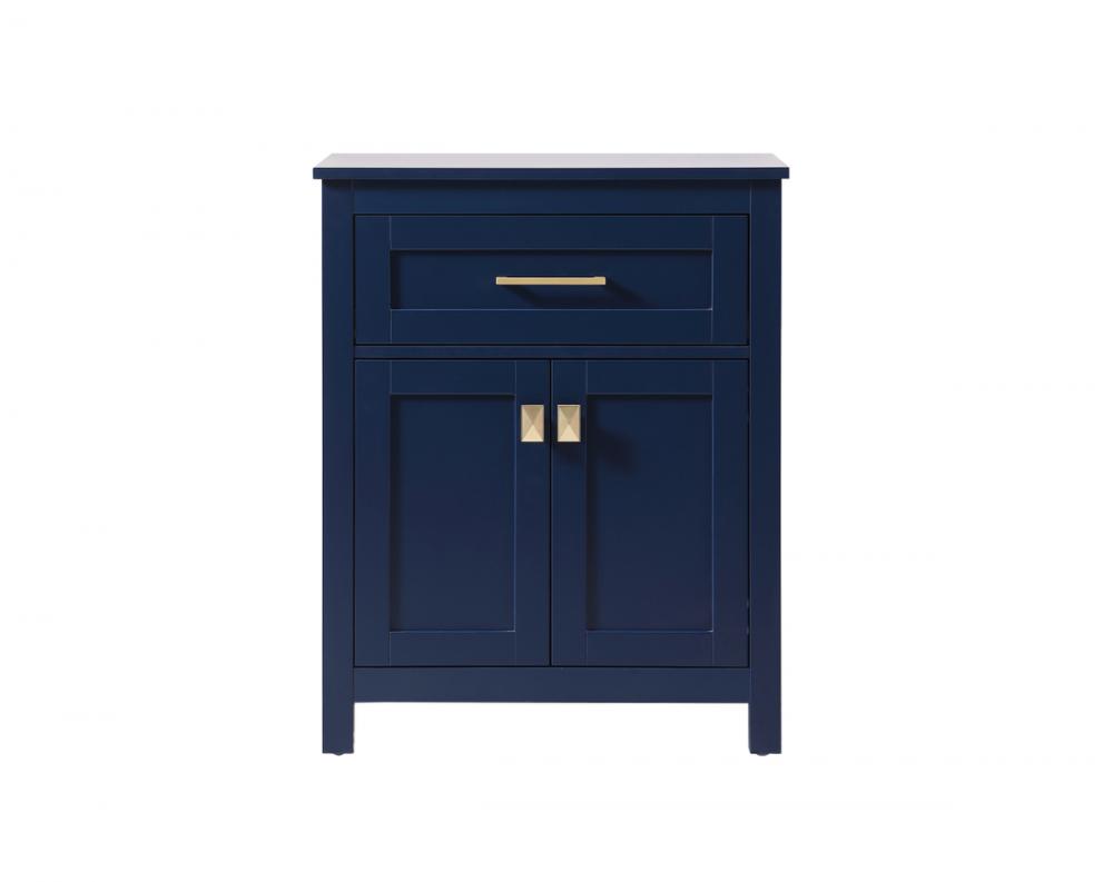 24 Inch Wide Bathroom Storage Freestanding Cabinet In Blue