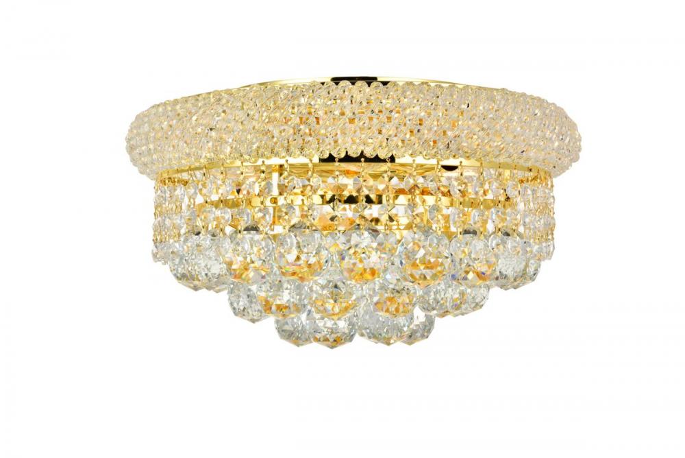 Primo 6 Light Gold Flush Mount Clear Royal Cut Crystal