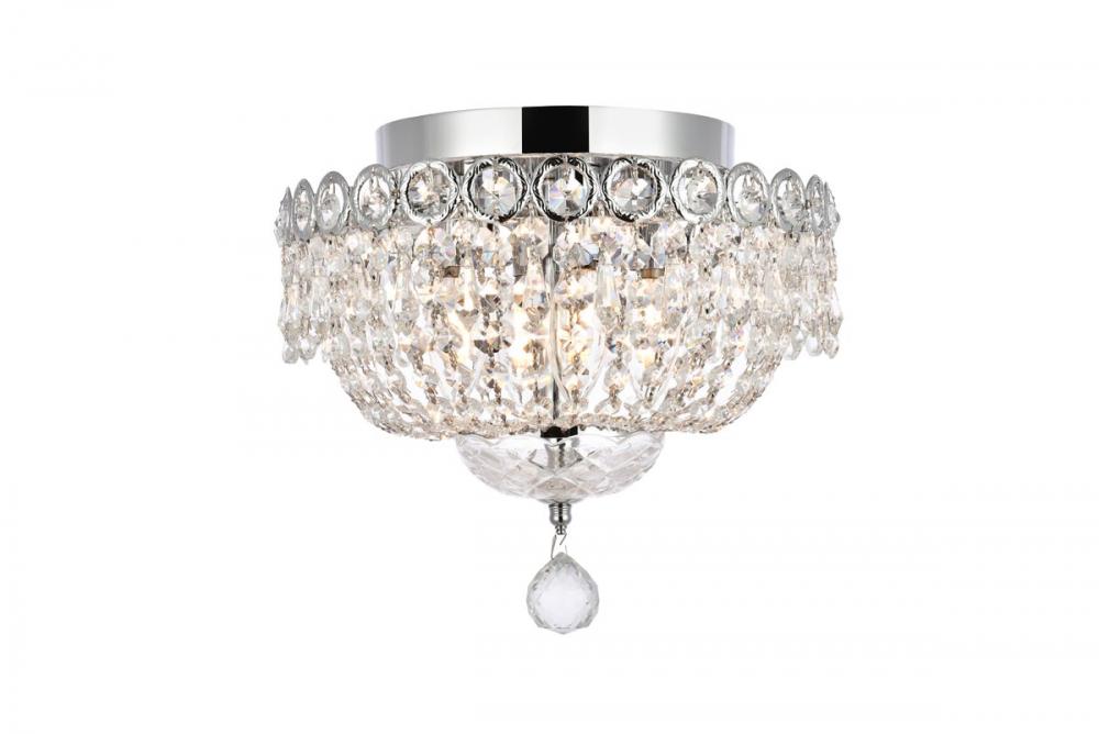 Century 4 Light Chrome Flush Mount Clear Royal Cut Crystal