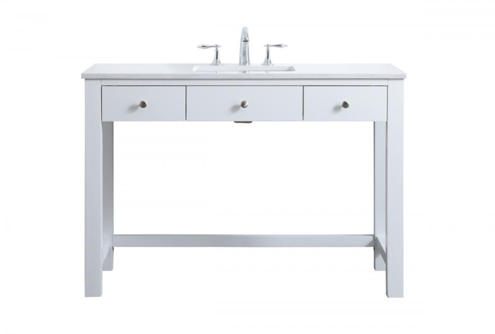 48 Inch ADA Compliant Bathroom Vanity In White