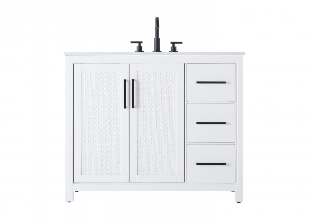 42 Inch Single Bathroom Vanity In White