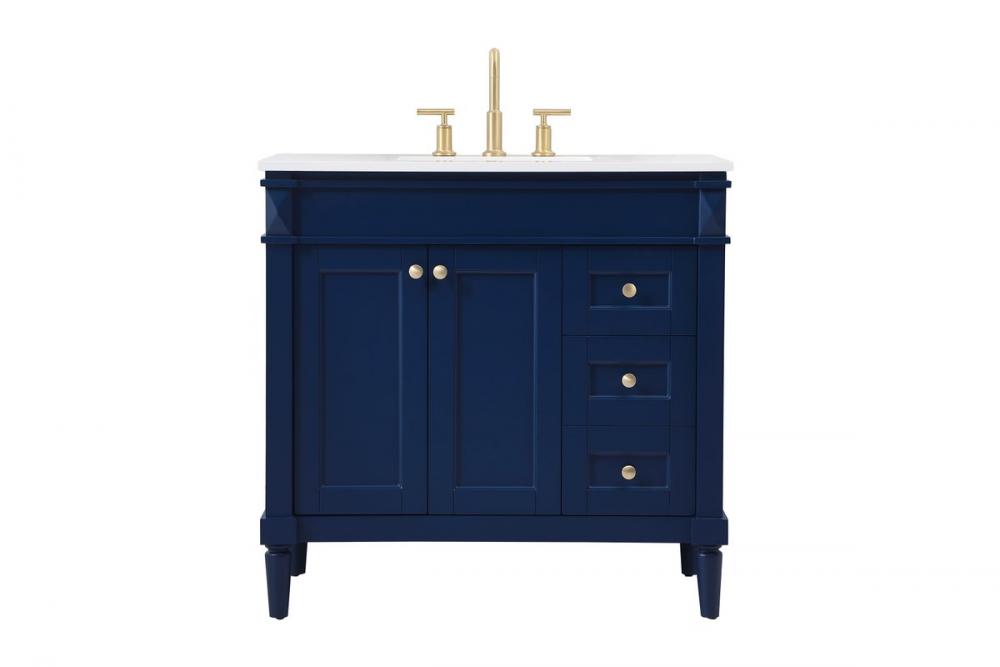 36 inch Single bathroom vanity in blue