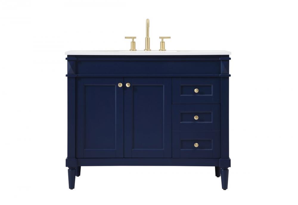 42 inch Single bathroom vanity in blue