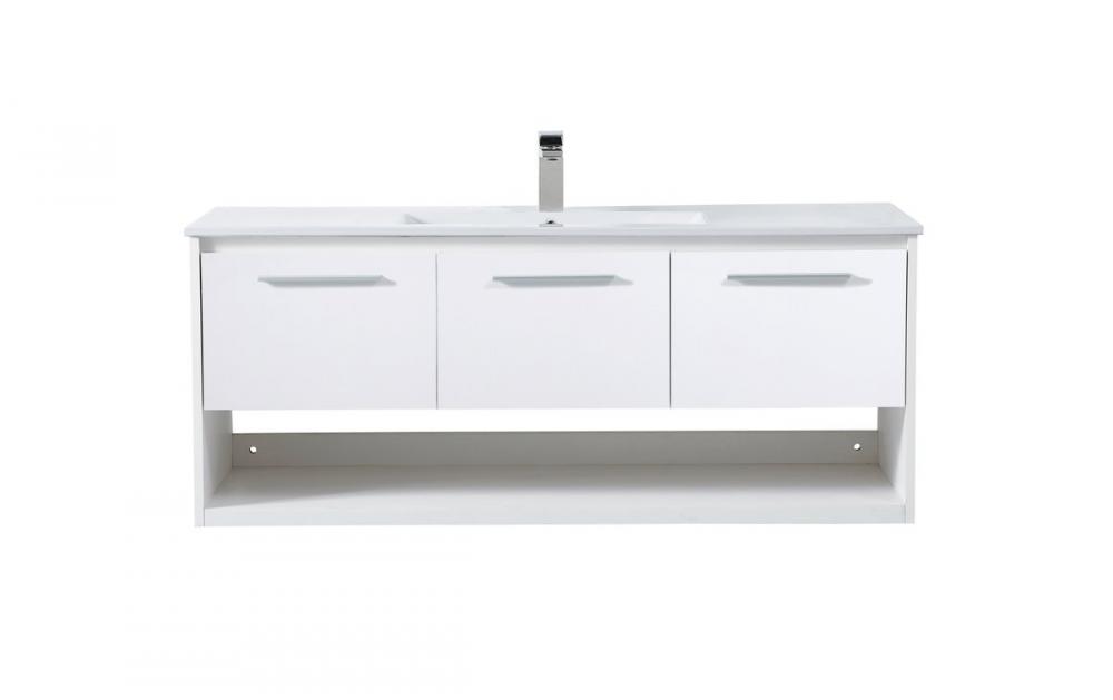 48 Inch Single Bathroom Floating Vanity in White