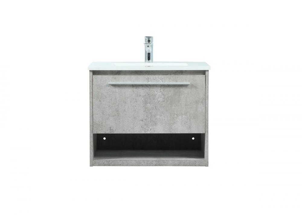 24 inch Single bathroom vanity in concrete grey