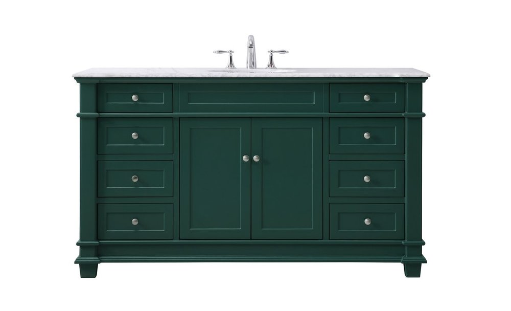 60 Inch Double Bathroom Vanity Set in Green