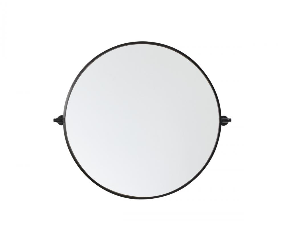 Round pivot mirror 24 inch in silver