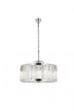 Elegant 1203D28PN/RC - Chelsea 8 Light Polished Nickel Chandelier Clear Royal Cut Crystal