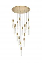 Elegant 2089G36SG - Aurora 36 inch Chandelier in Satin Gold