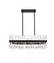 Elegant 6200G36BK - Serephina 36 Inch Crystal Rectangle Chandelier Light in Black