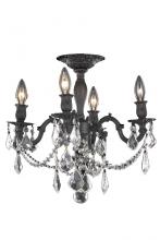 Elegant 9204F17DB/RC - Rosalia 4 Light Dark Bronze Flush Mount Clear Royal Cut Crystal