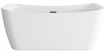 Elegant BT10459GW-MBK - 59 inch Soaking Bathtub in Glossy White with Matte Black Trim