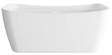 Elegant BT10459GW-WHT - 59 inch Soaking Bathtub in Glossy White with Polished White Trim