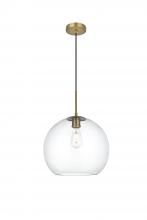 Elegant LD2216SG - Baxter 14 Inch Pendant Clear Shade in Satin Gold