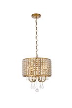 Elegant LD713D14BR - Elise 14 Inch Pendant in Brass