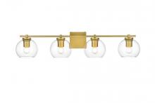 Elegant LD7311W34BRA - Juelz 4 Light Brass and Clear Bath Sconce