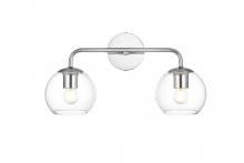 Elegant LD7321W19CH - Genesis 2 Light Chrome and Clear Bath Sconce