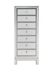 Elegant MF72047 - Lingerie Chest 7 drawers 18in. W x 15in. D x 42in. H in antique silver paint