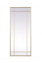 Elegant MR3FL3070BRA - French Panel Full Length Mirror 30x70 Inch In Brass