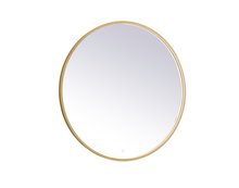 Elegant MRE6039BR - Pier 39 inch LED mirror with adjustable color temperature 3000K/4200K/6400K in brass