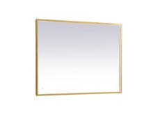 Elegant MRE63030BR - Pier 30x30 inch LED mirror with adjustable color temperature 3000K/4200K/6400K in brass