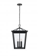 Elegant OD334H22BK - Oxford 7 inch Outdoor Pendant in Black