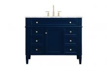 Elegant VF12542BL - 42 Inch Single Bathroom Vanity in Blue