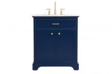 Elegant VF15030BL - 30 inch Single bathroom vanity in Blue