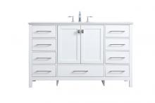 Elegant VF18854WH - 54 Inch SIngle Bathroom Vanity In White