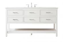 Elegant VF19060WH - 60 Inch Single Bathroom Vanity in White