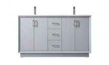 Elegant VF19660DGR - 60 Inch Double Bathroom Vanity In Grey