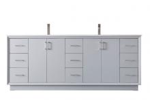 Elegant VF19684DGR - 84 Inch Double Bathroom Vanity in Grey