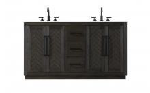 Elegant VF29060DCO - 60 inch Double Bathroom Vanity in Chocolate Oak