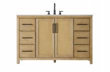 Elegant VF29554LO - 54 Inch Single Bathroom Vanity In Linen Oak