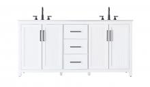 Elegant VF29572DWH - 72 Inch Double Bathroom Vanity In White