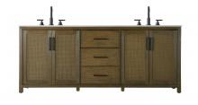 Elegant VF29584DHO - 84 Inch Double Bathroom Vanity In Hazel Oak